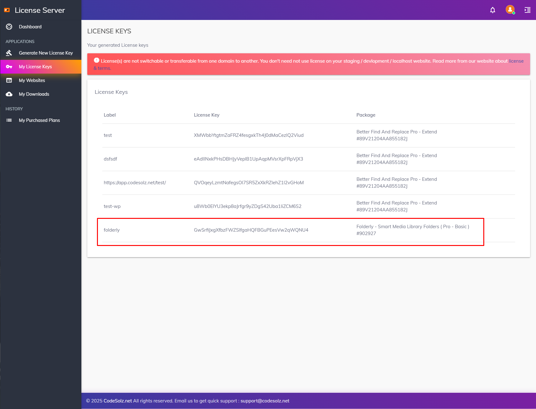 generate-license Screenshot